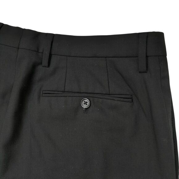 Banana Republic Pants Mens 35x30 Black Classic Fit Flat Front Wool Blend Office - Picture 8 of 12